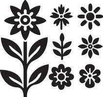 Flower Icon vector art Illustration black color 24