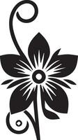 Flower Icon vector art illustration, black color isolated white background 24