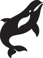 minimal Beluga whale vector silhouette black color white background 25