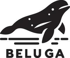 mínimo beluga ballena vector silueta negro color blanco antecedentes 8