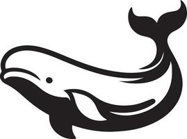 minimal Beluga whale vector silhouette black color white background 11