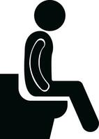 man on toilet icon in flat isolated on Restroom pictograms public toilet signs, male hygiene washrooms symbols, black WC UI vector mobile apps and website icon plate boys