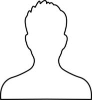 user profile, person icon on line isolated in  Suitable for social media man profiles, screensavers depicting male face silhouettes vector for apps website