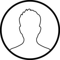 user profile, person icon on line isolated in  Suitable for social media man profiles, screensavers depicting male face silhouettes vector for apps website