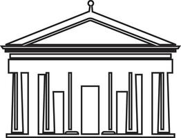 bank government Building Constructions icon in line style. isolated on Residential Building, Bank, Courthouse Architecture sign symbol vector for apps and website