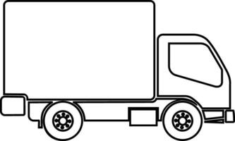 delivery truck icon in line style. isolated on design use for Fast moving shipping delivery truck art vector for transportation symbol apps and websites