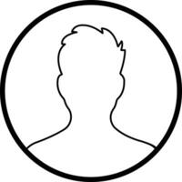 user profile, person icon on line isolated in  Suitable for social media man profiles, screensavers depicting male face silhouettes vector for apps website