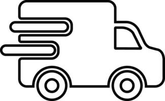 delivery truck icon in line style. isolated on design use for Fast moving shipping delivery truck art vector for transportation symbol apps and websites