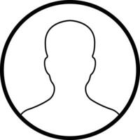 user profile, person icon on line isolated in  Suitable for social media man profiles, screensavers depicting male face silhouettes vector for apps website