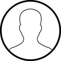 user profile, person icon on line isolated in  Suitable for social media man profiles, screensavers depicting male face silhouettes vector for apps website