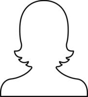 user profile, person icon in line isolated on Suitable for social media women profiles, screensavers depicting female face silhouettes vector for apps website