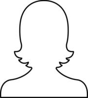 user profile, person icon in line isolated on Suitable for social media women profiles, screensavers depicting female face silhouettes vector for apps website