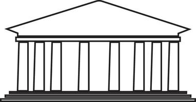 bank government Building Constructions icon in line style. isolated on Residential Building, Bank, Courthouse Architecture sign symbol vector for apps and website