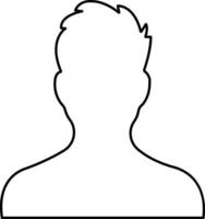 user profile, person icon on line isolated in  Suitable for social media man profiles, screensavers depicting male face silhouettes vector for apps website