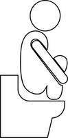 man on toilet icon in line isolated on Restroom pictograms public toilet signs, male hygiene washrooms symbols, black WC UI vector mobile apps and website icon plate boys