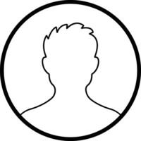 user profile, person icon on line isolated in  Suitable for social media man profiles, screensavers depicting male face silhouettes vector for apps website