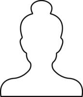 user profile, person icon in line isolated on Suitable for social media women profiles, screensavers depicting female face silhouettes vector for apps website