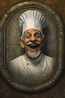 AI generated Chef Paul - Portrait of a Laughing Gourmet photo