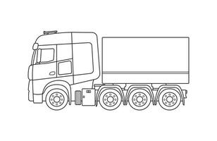 Hand drawn Vector illustration cool truck icon Isolated on White Background