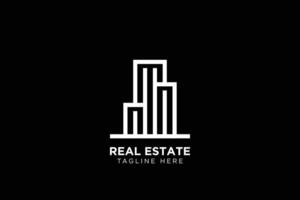 Real estate line logo vector
