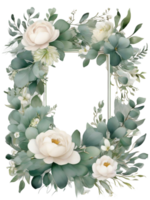 ai generiert kostenlos png Boho Hochzeit Glückseligkeit Beige Blumen Aquarell Clip Art zum Einladungen, generativ ai