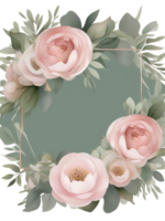 ai generado gratis png boho Boda felicidad beige flores acuarela clipart para invitaciones, generativo ai