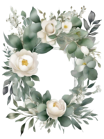 ai gegenereerd vrij PNG boho bruiloft gelukzaligheid beige bloemen waterverf clip art voor uitnodigingen, generatief ai