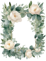 ai gegenereerd vrij PNG boho bruiloft gelukzaligheid beige bloemen waterverf clip art voor uitnodigingen, generatief ai