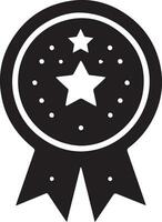 minimal award ribbon badge icon vector black color white background 8