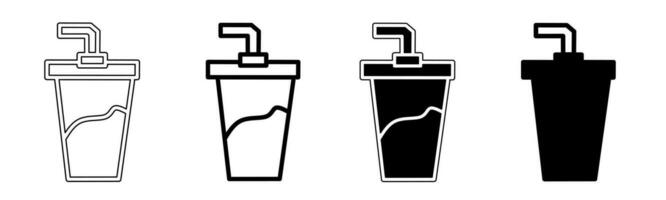 negro y blanco ilustración de un taza. taza icono colección con línea. valores vector ilustración.