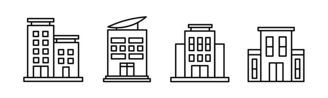 edificio icono diseño negro línea. valores vector. vector