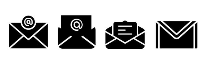 Email icon collection. An illustration of a black email icon. Stock vector. vector