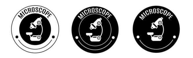 Black and white illustration of microscope icon in flat. Stock vector. vector