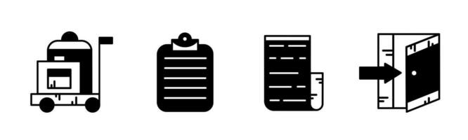 Check in icon vector black and white Illustration design for business. Stock vector.