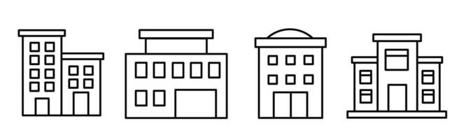 edificio icono diseño negro línea. valores vector. vector