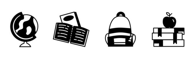 School equipment icon vector black and white Illustration design for business. Stock vector.