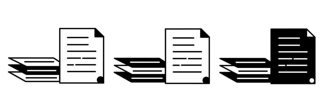 Document illustration. Document icon vector set. Design for business. Stock vector.