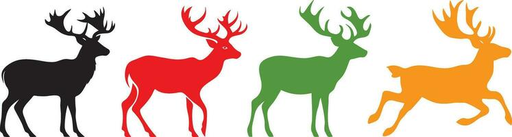 Colorful Christmas deer vector