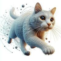 ai generado ilustración de dibujo de un gato en un blanco antecedentes creado con generativo ai tecnología foto