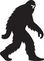 minimal bigfoot animal vector silhouette black color white background 4