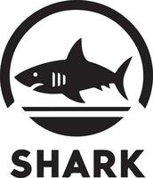 Shark logo vector art illustration black color white background 23