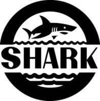 Shark logo vector art illustration black color white background 3