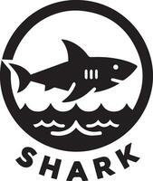 Shark logo vector art illustration black color white background 6