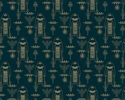 Celestial Symbols and Geometric Shapes on Dark Pattern Wallpaper vector