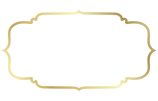 Vintage frame with round corners. Golden border for brand name tags. png