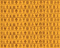 Ancient Egyptian Symbols and Hieroglyphs on Light Brown Pattern vector