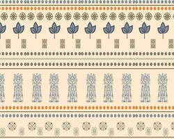 Tribal Patterns and Geometric Designs in Blue and Brown Tones vector