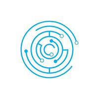 Circle techno vector icon design