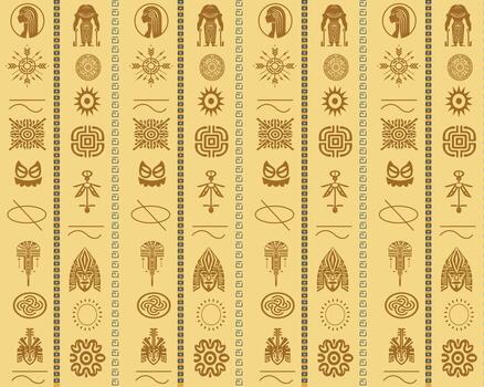 amarillo antecedentes con elefantes, Dom patrones vector