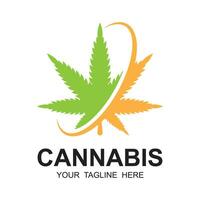 Cannabis leaf logo vector icon illustration design